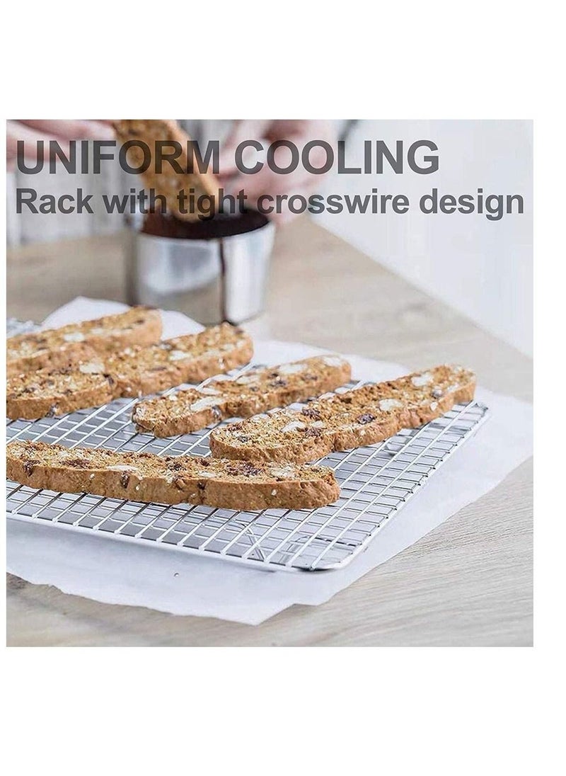 Baking Sheet Nonstick Baking Pans with Rack Set 1 Sheets+1 Rack Stainless Steel Cookie Sheet Pan with Cooling Rack for Oven 16