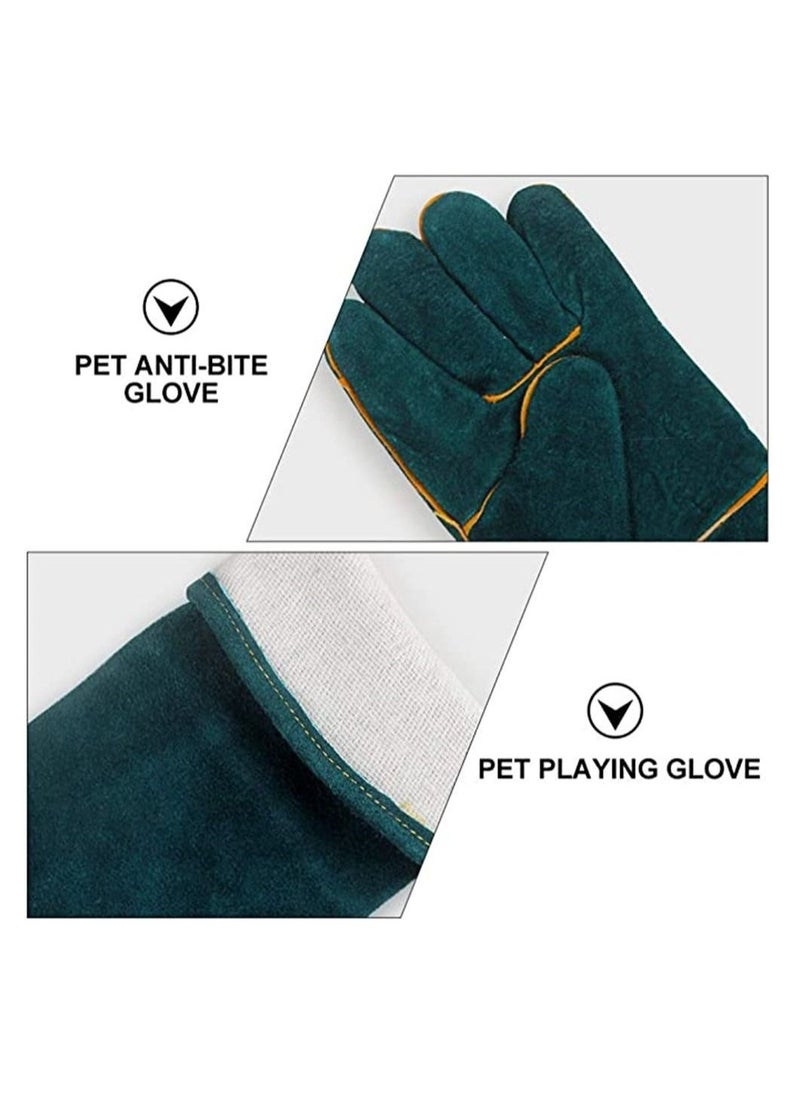 1 Pair Animal Handling Anti-bite Scratch Gloves for Reptile Pet Bite Resistant Protective Glove