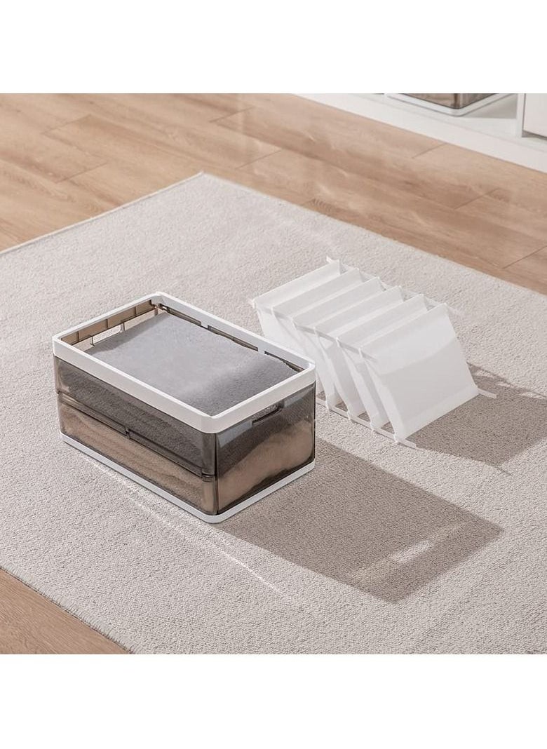 SYOSI Wardrobe Storage Bin, Clothes Storage Organizer Underwear Drawer Organizer Stackable Plastic Storage Bin for Closet Slideable Drawer Clothes Organizer Box