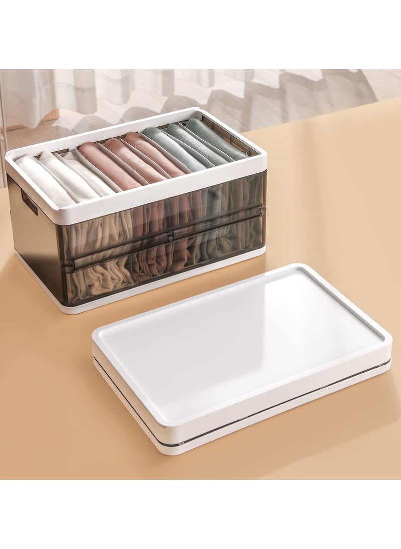 SYOSI Wardrobe Storage Bin, Clothes Storage Organizer Underwear Drawer Organizer Stackable Plastic Storage Bin for Closet Slideable Drawer Clothes Organizer Box