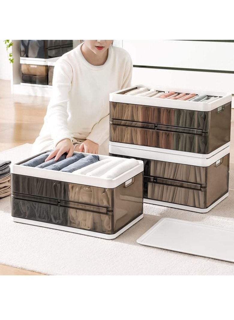 SYOSI Wardrobe Storage Bin, Clothes Storage Organizer Underwear Drawer Organizer Stackable Plastic Storage Bin for Closet Slideable Drawer Clothes Organizer Box