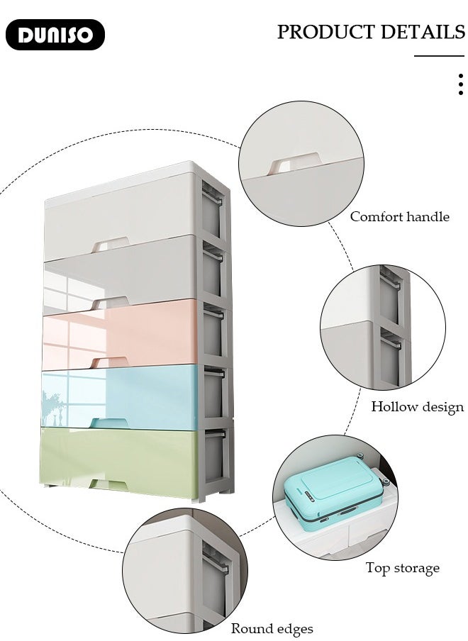 5-layers Drawer Storage Cabinet,Toy Storage Box, Plastic Floor Storage Cabinet Drawer Storage Organizer for Clothes,Toys, Dust-proof Storage Containers Shelf Box for Living Room,Bathroom,Ktchen,Bedroom