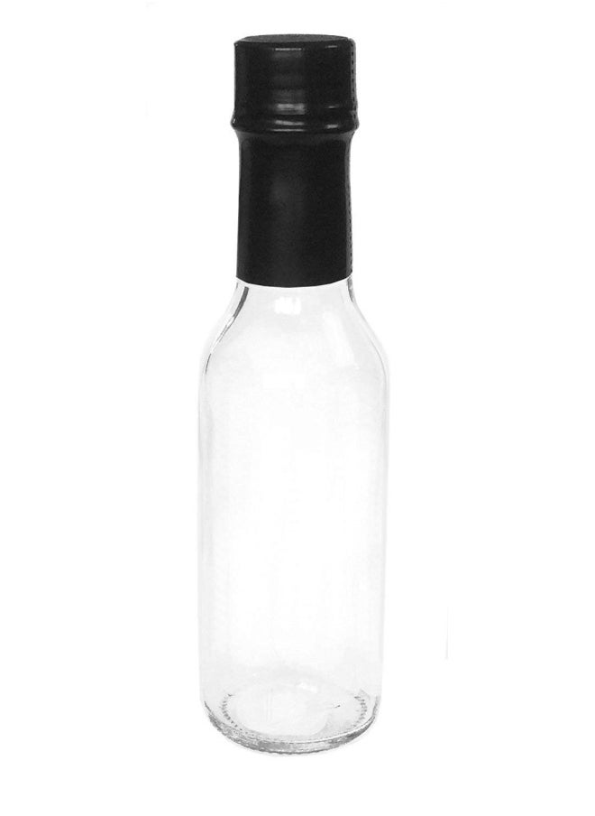 Nicebottles Hot Sauce Bottles With Black Caps And Shrink Bands  5 Oz - Case Of 12