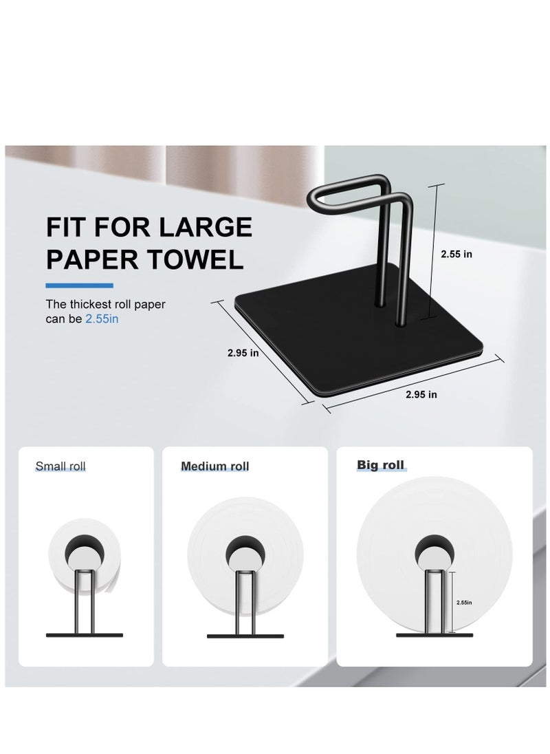 Strong Magnetic Paper Towel Holder Refrigerator, Upgraded Version Magnet Rv Paper Towel Holder Wall Mount for Fridge and Grill, Pegboard Hanging Paper Towel Holder, Premium Black Stainless Steel