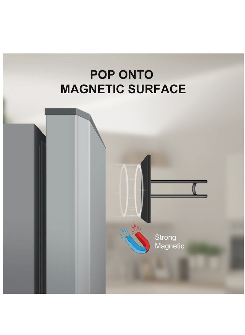 Strong Magnetic Paper Towel Holder Refrigerator, Upgraded Version Magnet Rv Paper Towel Holder Wall Mount for Fridge and Grill, Pegboard Hanging Paper Towel Holder, Premium Black Stainless Steel