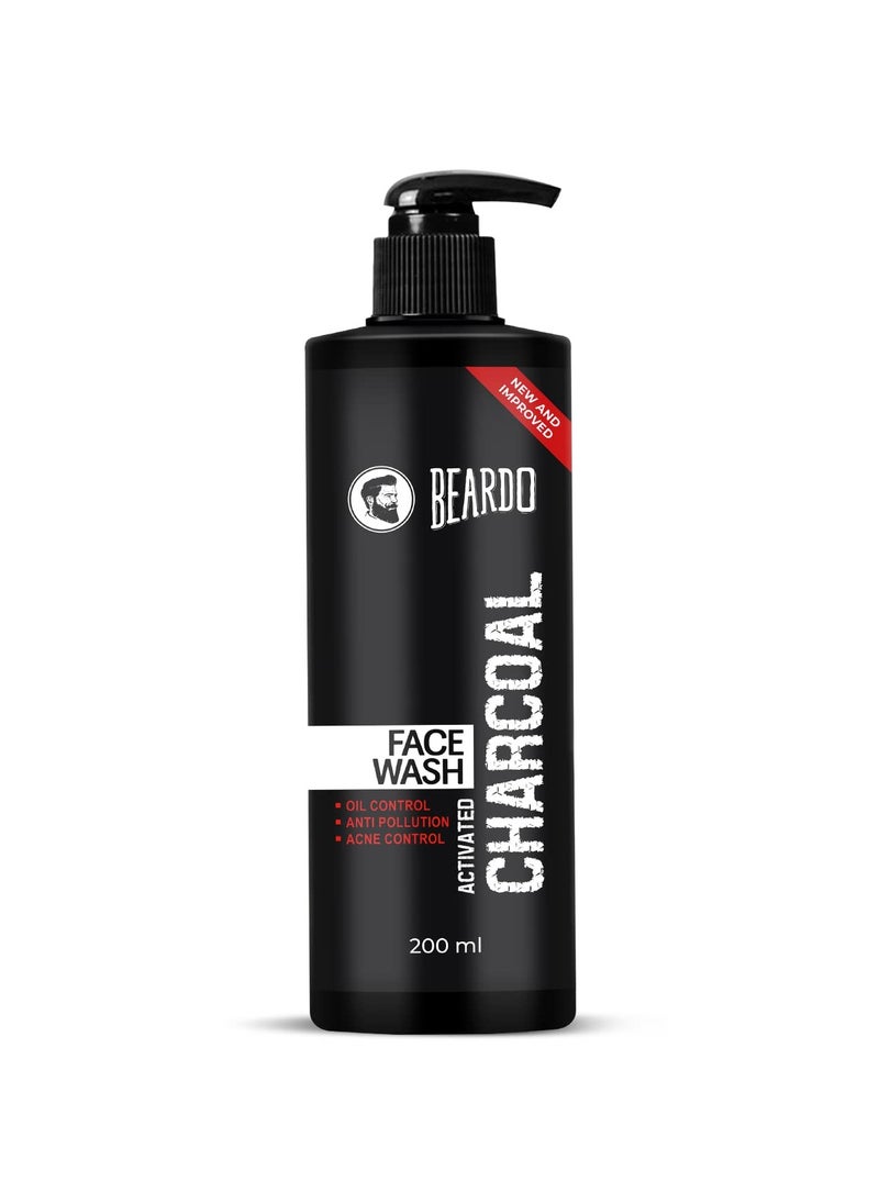 Beardo Activated Charcoal Face Wash for men, 200ml | For Deep Pore Cleaning and Removes Dirt | face wash for acne and pimples | face wash for oily skin