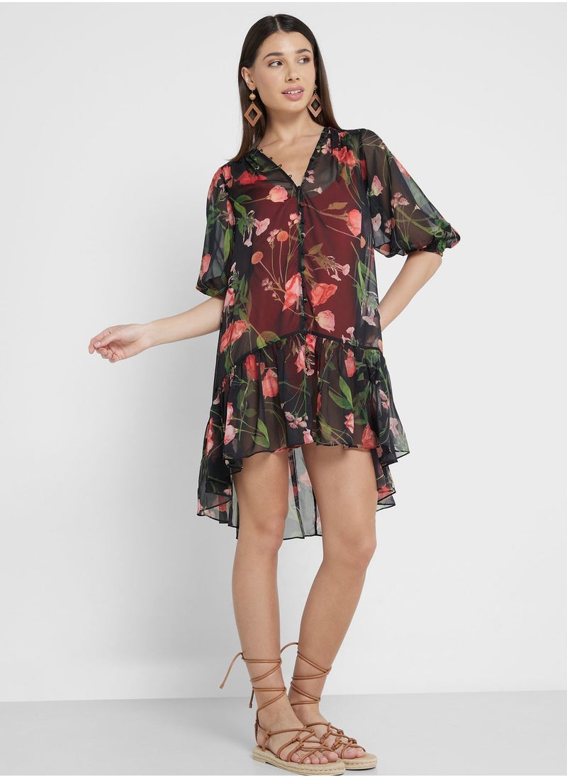 Floral Print Beach Dress