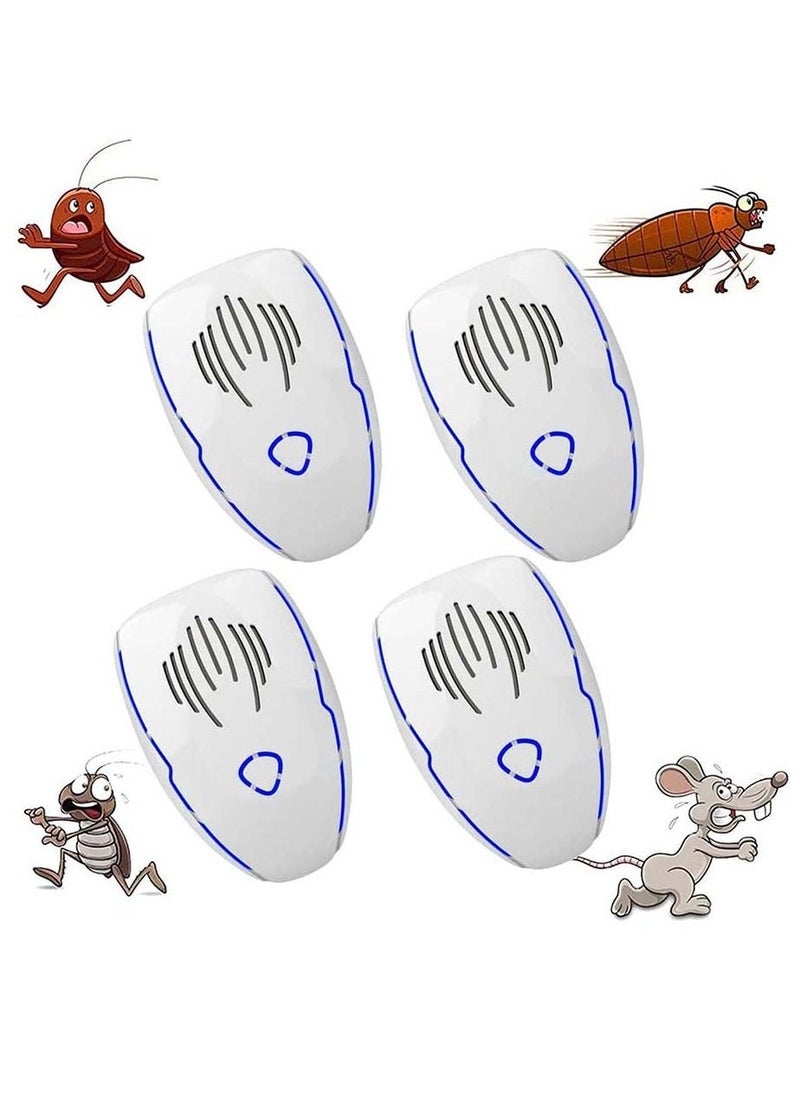 4Pcs Ultrasonic Pest Repeller Electronic Mouse Repellent plug in Pest Control for Mouse Anti Rat Spider Rodent Fly Mosquitoes Harmless to Pets and Human