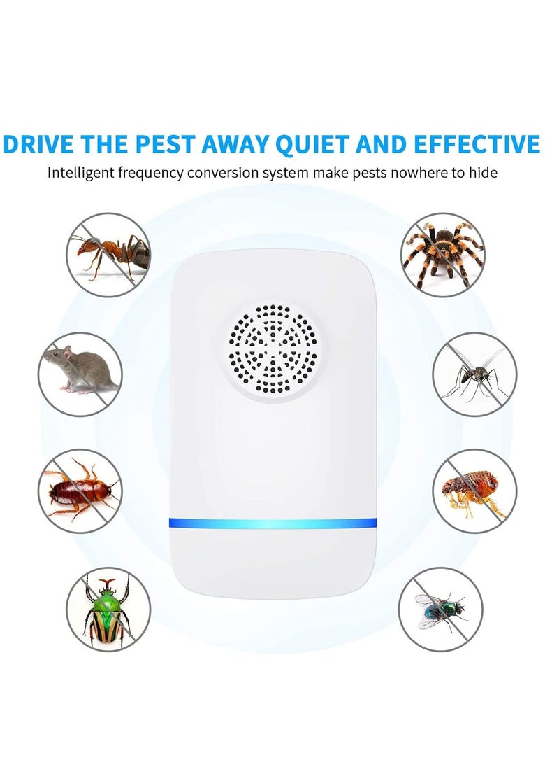 6 Packs Ultrasonic Pest Repeller, Electronic Pest Repellent Plug in Indoor Pest Control for Insect, Roach, Mice, Spider, Bug, Mosquito Repellent for House, Garage, Warehouse, Office, Hotel