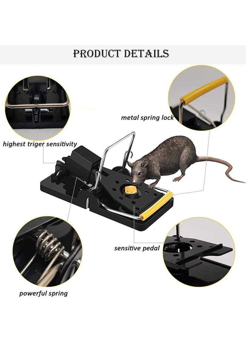 Mouse Traps, 4 Pcs Small Rat Traps That Work, Mice for House Reusable Snap Trap High Sensitive Catcher Home Indoors Outdoors