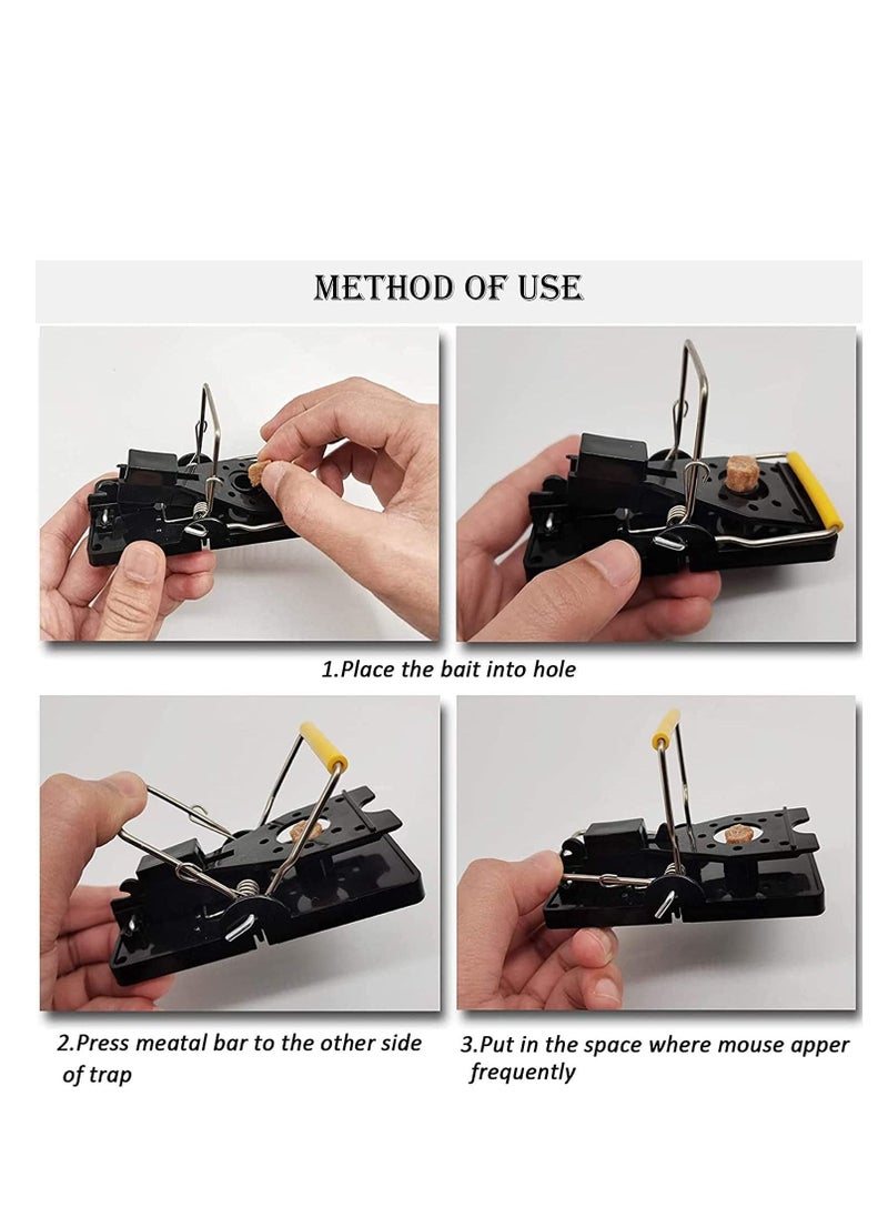 Mouse Traps, 4 Pcs Small Rat Traps That Work, Mice for House Reusable Snap Trap High Sensitive Catcher Home Indoors Outdoors