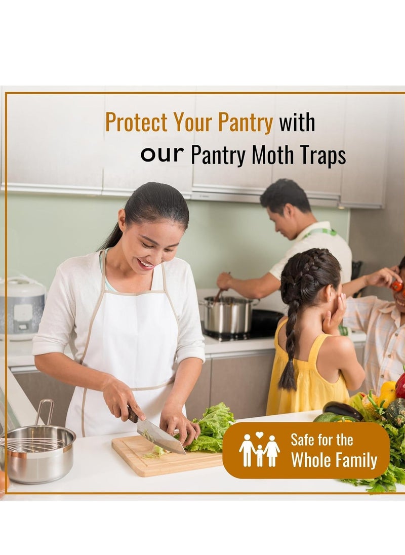 Pantry Moth Traps, Folding Sticky Flying Insect Trap for Indoor Use, Safe and Effective Sticky Glue Meal Moth Trap for Food Pantry and Cupboar (6 Pack)