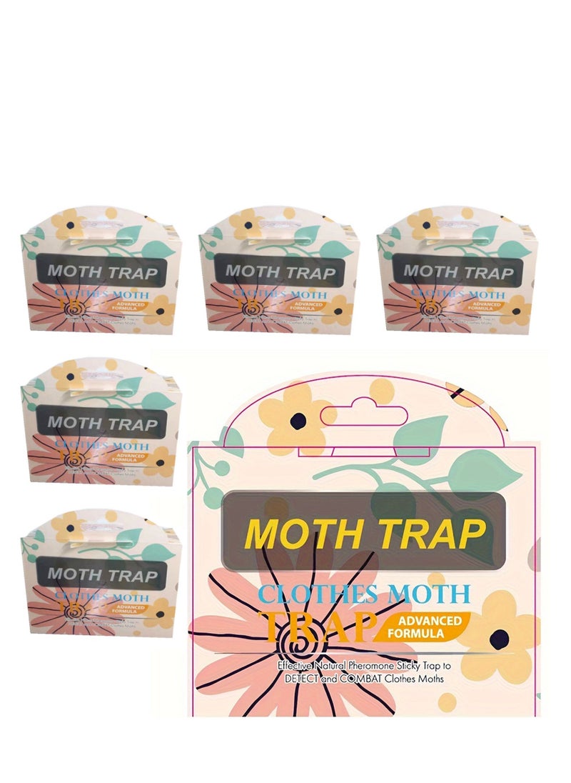 Pantry Moth Traps, Folding Sticky Flying Insect Trap for Indoor Use, Safe and Effective Sticky Glue Meal Moth Trap for Food Pantry and Cupboar (6 Pack)