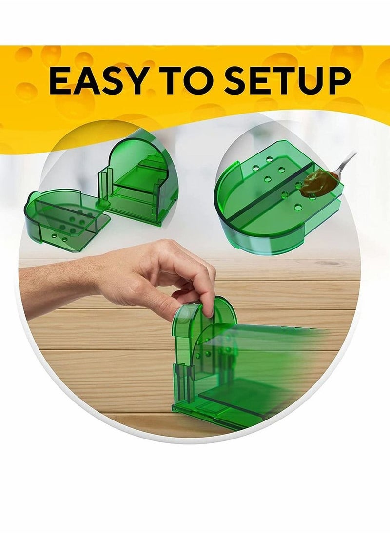 Humane Mouse Traps Catch and Release Indoor, Outdoor - Easy Set Durable Traps, Safe for Children, Pets and Humans - Instantly Remove Unwanted Vermin from Your Home 2 Pcs