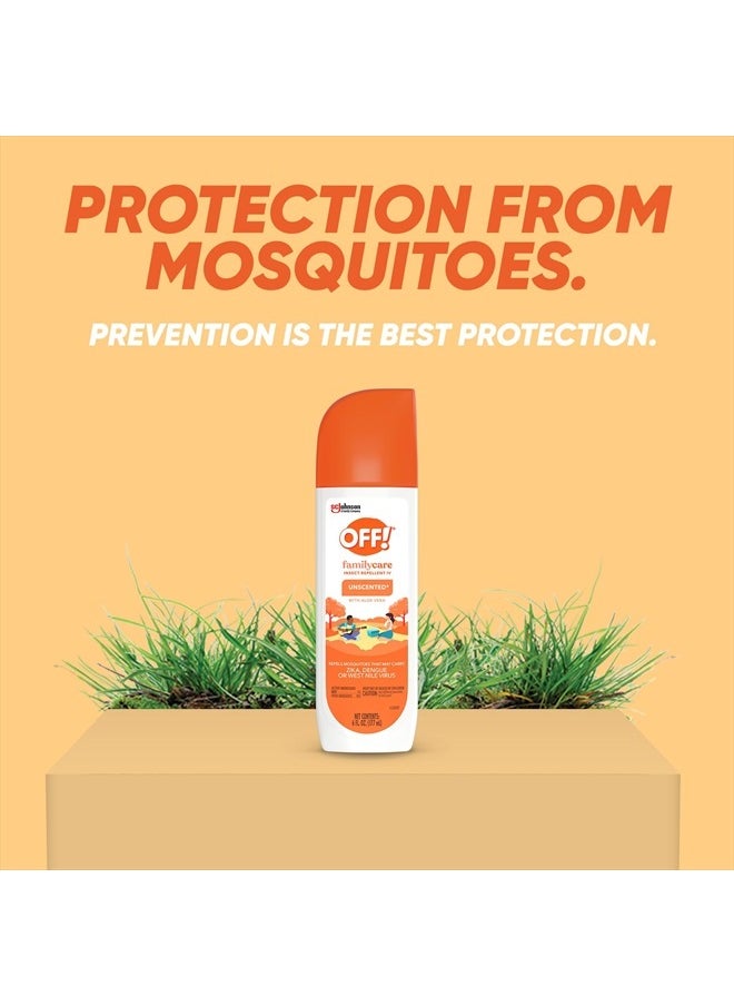 OFF! FamilyCare Insect & Mosquito Repellent Spritz, Unscented Bug spray with Aloe-Vera, 7% Deet, 6 oz