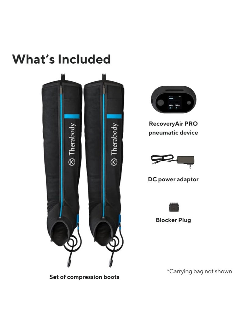 Therabody RecoveryAir PRO Massage Compression Boots - Leg Compression Sleeve & Foot Massager for Circulation and Pain Relief, Muscle Recovery, Swelling and Stiffness in Knee & Calf (Medium - 3rd Gen)
