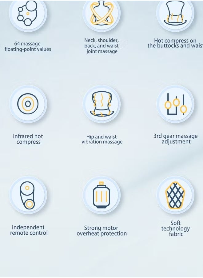 Body Massager with Heat Deep Kneading Back Massage Chair Pad with Adjustable Intensity Shiatsu Chair Massager to Relax Full Body Muscle