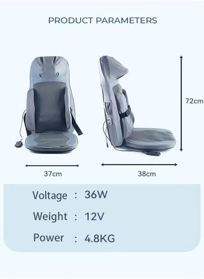 Body Massager with Heat Deep Kneading Back Massage Chair Pad with Adjustable Intensity Shiatsu Chair Massager to Relax Full Body Muscle