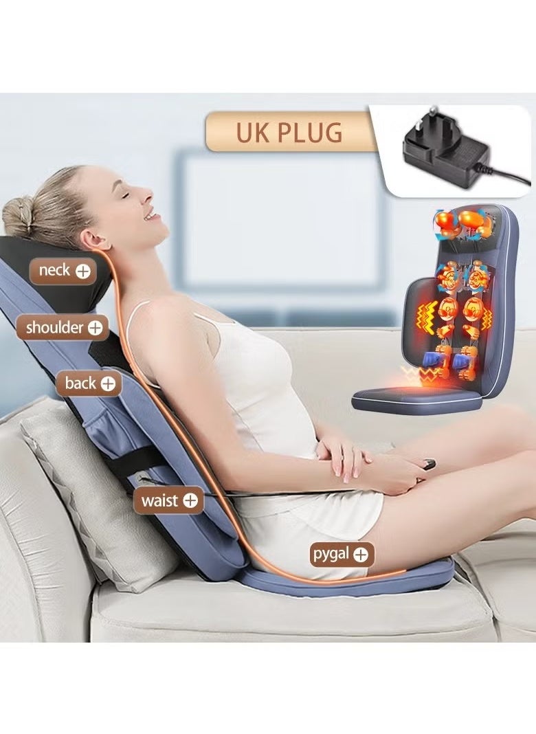 Body Massager with Heat Deep Kneading Back Massage Chair Pad with Adjustable Intensity Shiatsu Chair Massager to Relax Full Body Muscle