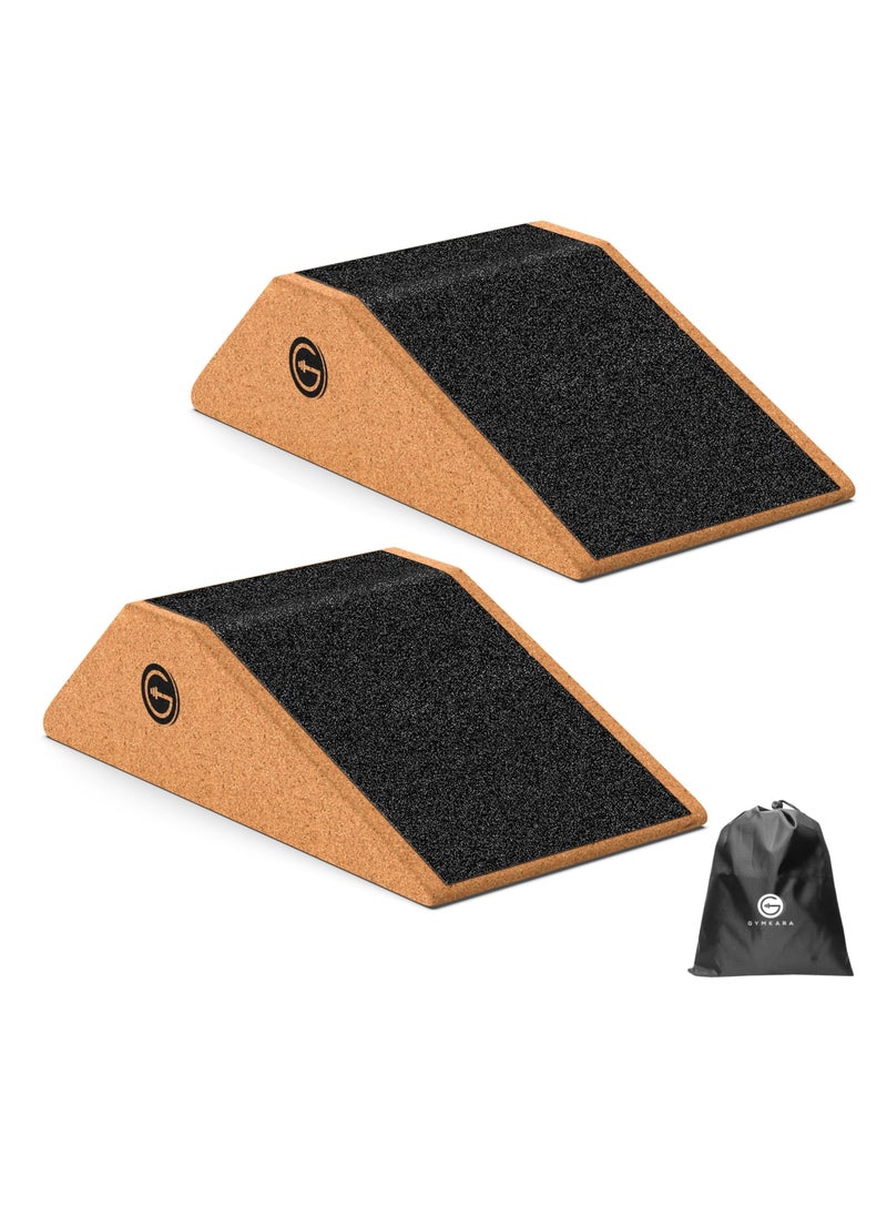 Squat Wedge Block 2 Pcs Non Slip Professional Squat Ramp - Non Slip Heel Elevated Squat Wedge and Calf Raise Block, for Squats to Avoid Muscle Strain and Optimize Squat Form