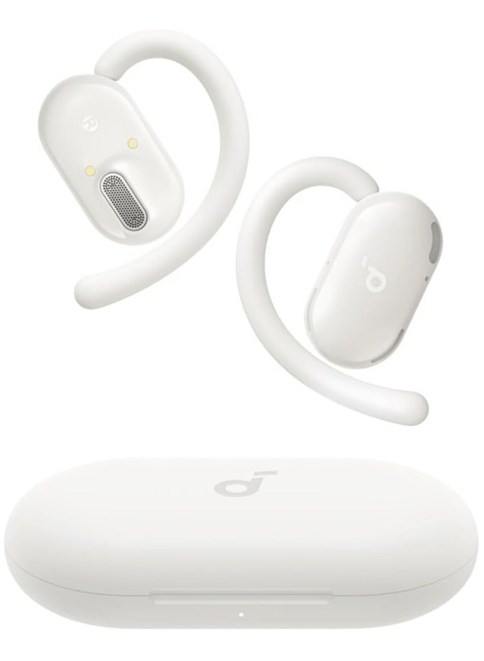 V20i by Anker Open-Ear Headphones, Adjustable Ear Hooks, Ultra-Comfort, Snug Fit, Powerful Sound, Clear Calls, IP55, LED Lights, 8H-36H Playtime, Bluetooth 5.4 Earbuds, Multipoint Connection White