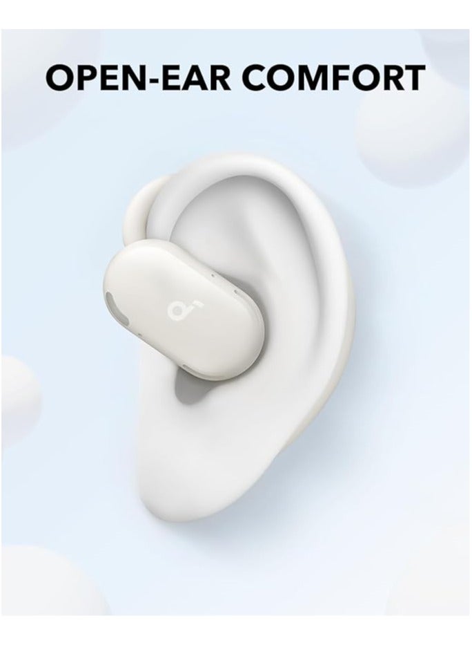 V20i by Anker Open-Ear Headphones, Adjustable Ear Hooks, Ultra-Comfort, Snug Fit, Powerful Sound, Clear Calls, IP55, LED Lights, 8H-36H Playtime, Bluetooth 5.4 Earbuds, Multipoint Connection White