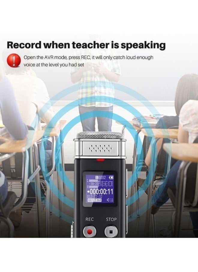 32GB Digital Voice Recorder Voice Activated Recorder with Playback - Upgraded Small Tape Recorder for Lectures, Meetings, Interviews, Mini Audio Recorder USB Charge, MP3