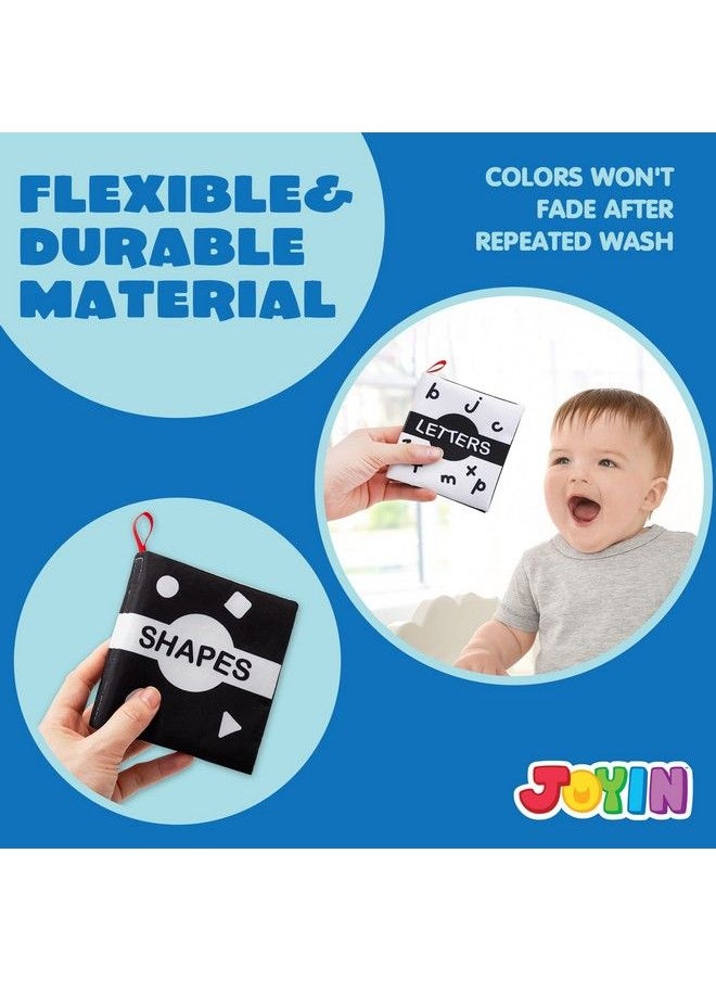 8Pcs Baby Soft Books Black And White High Contrast Crinkly Cloth Infant Books Nontoxic Fabric Waterproof Newborn Toys Toddler Educational Learning Toys Perfect For Baby Shower Birthday Gifts