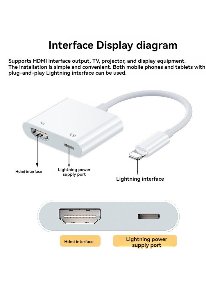 For iPhone  Lightning to HDMI projection cable