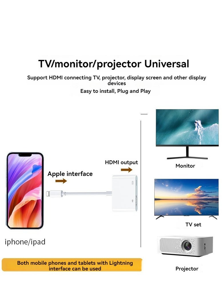 For iPhone  Lightning to HDMI projection cable