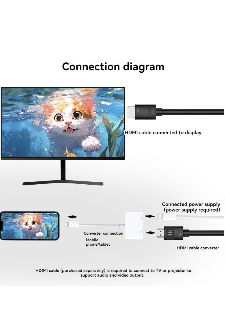 For iPhone  Lightning to HDMI projection cable