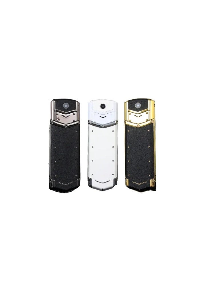 Unlocked Luxury Mini Phone - Dialer Keypad Cell Phone for Seniors with Leather Back Cover, GSM Compatible - Ideal for Wholesale - Golden