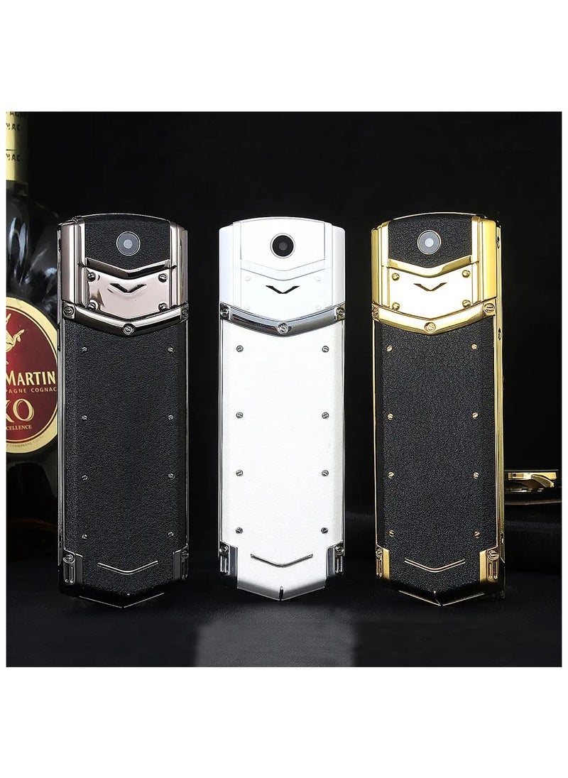 Unlocked Luxury Mini Phone - Dialer Keypad Cell Phone for Seniors with Leather Back Cover, GSM Compatible - Ideal for Wholesale - Golden