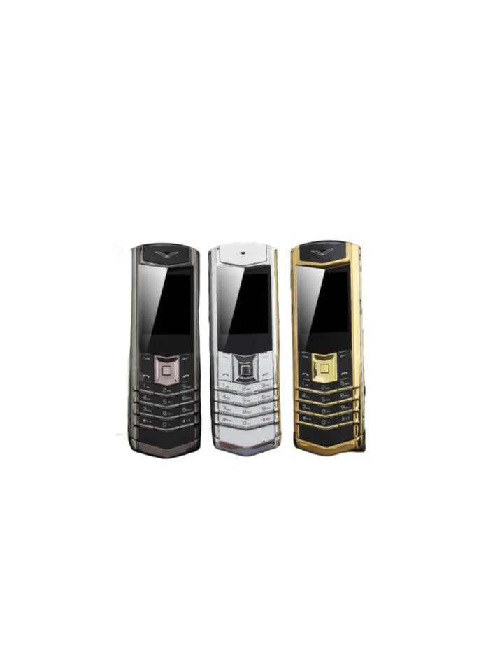Unlocked Luxury Mini Phone - Dialer Keypad Cell Phone for Seniors with Leather Back Cover, GSM Compatible - Ideal for Wholesale - Golden