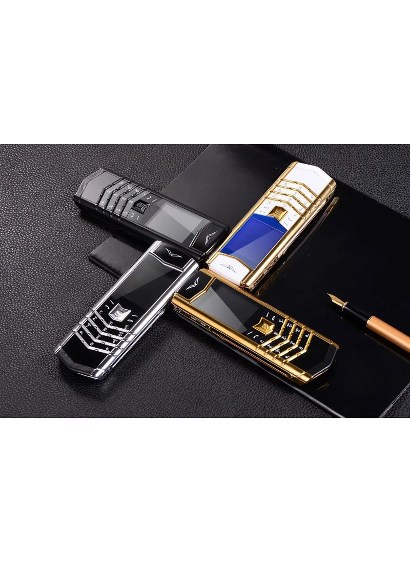 Unlocked Luxury Mini Phone - Dialer Keypad Cell Phone for Seniors with Leather Back Cover, GSM Compatible - Ideal for Wholesale - Golden