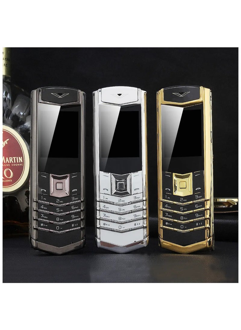 Unlocked Luxury Mini Phone - Dialer Keypad Cell Phone for Seniors with Leather Back Cover, GSM Compatible - Ideal for Wholesale - Golden