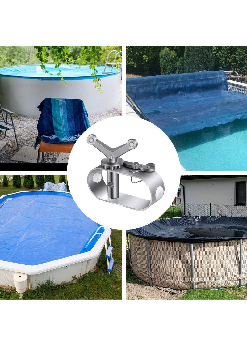 Swimming Pool Cover Winch for Above Ground Swimming Pool Oval Swimming Pools Winter Cover Heavy Duty Aluminum Constructed Winch Ratchet Cable Tightener (2pcs)