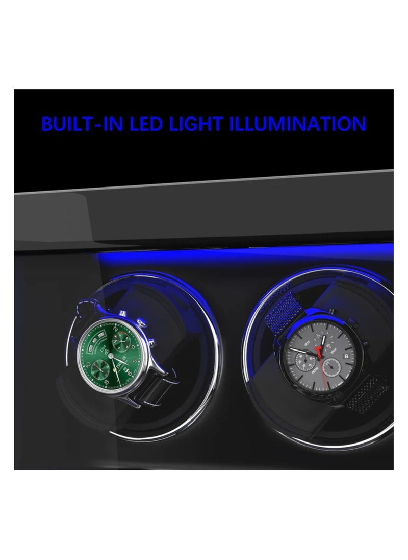 Dukwin 9 Watch Winder Fingerprint Switch Ultra Quiet Motors Large Watch Automatic Rotator