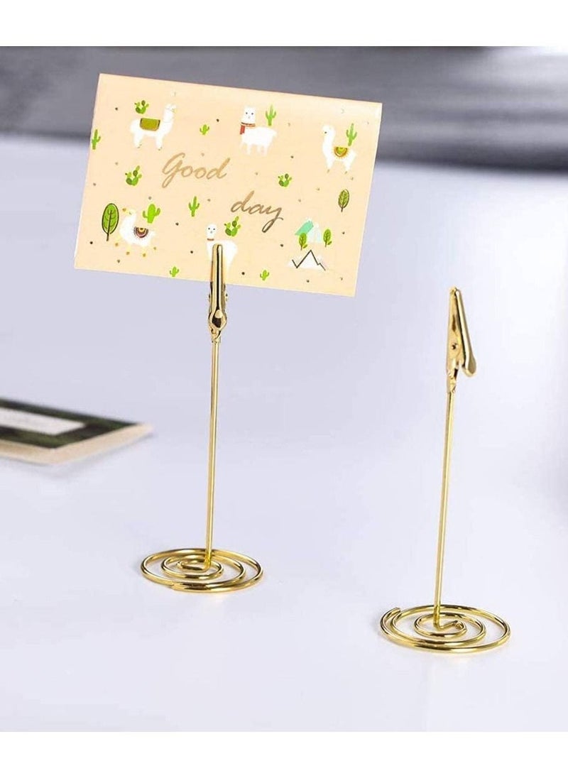 12pcs Place Card Holder Memo Clip Photo Table Number Gold Holder Stand Paper Menu Stand