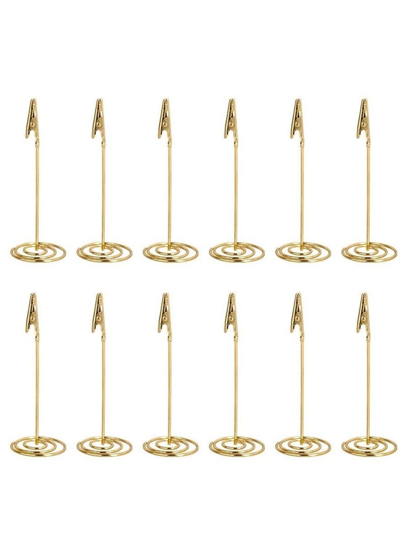 12pcs Place Card Holder Memo Clip Photo Table Number Gold Holder Stand Paper Menu Stand