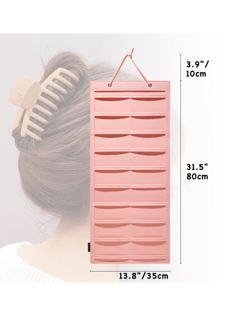 Hanging Claw Clip Organizer, Large Claw Clip Holder Organizer, Wall-Mount Hair Claw Stand Display Holder, Claw Clips Holder and Storage for Lady Women Teen Girls (Pink)