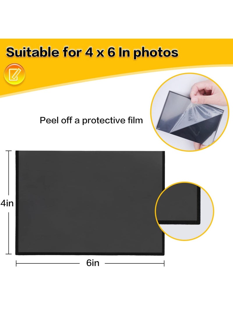 Magnetic Picture Frames for Refrigerator - 4x6 Inches of Black Magnetic Photo Frames with the Plastic Sleeves, Pockets for Your Pictures, Use it on a Fridge, Locker, Cabinet or Dishwasher (15 Units)