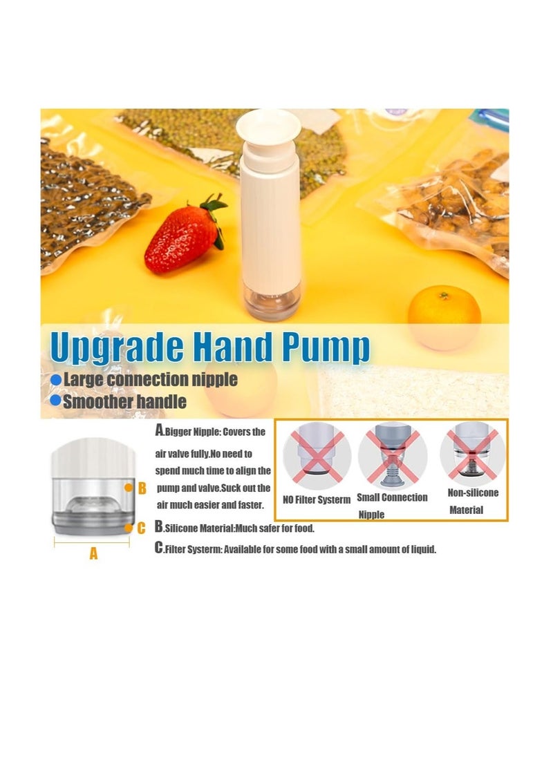 Vacuum Sealer Machine, Handheld Vacuum Pump, Hand Pump for Sous Vide Bags, for Vacuum Food, Furits Storage and Preservation