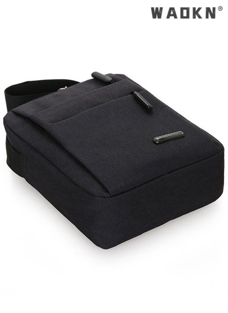 Sling Crossbody Bag Small Shoulder Backpack for Men Chest Bags Casual Daypack for Business Travel Cycling ,Teens' Casual Bag for Outdoor Sports, Travel, Camping,Daily Outing (Black)