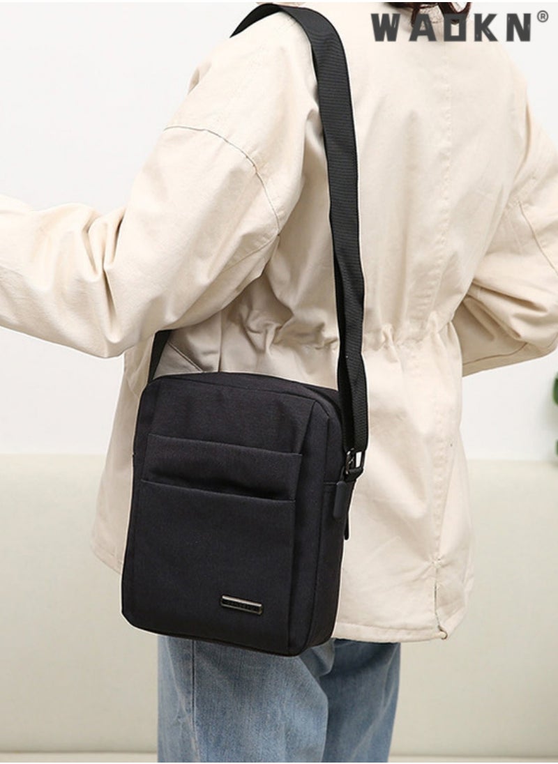 Sling Crossbody Bag Small Shoulder Backpack for Men Chest Bags Casual Daypack for Business Travel Cycling ,Teens' Casual Bag for Outdoor Sports, Travel, Camping,Daily Outing (Black)