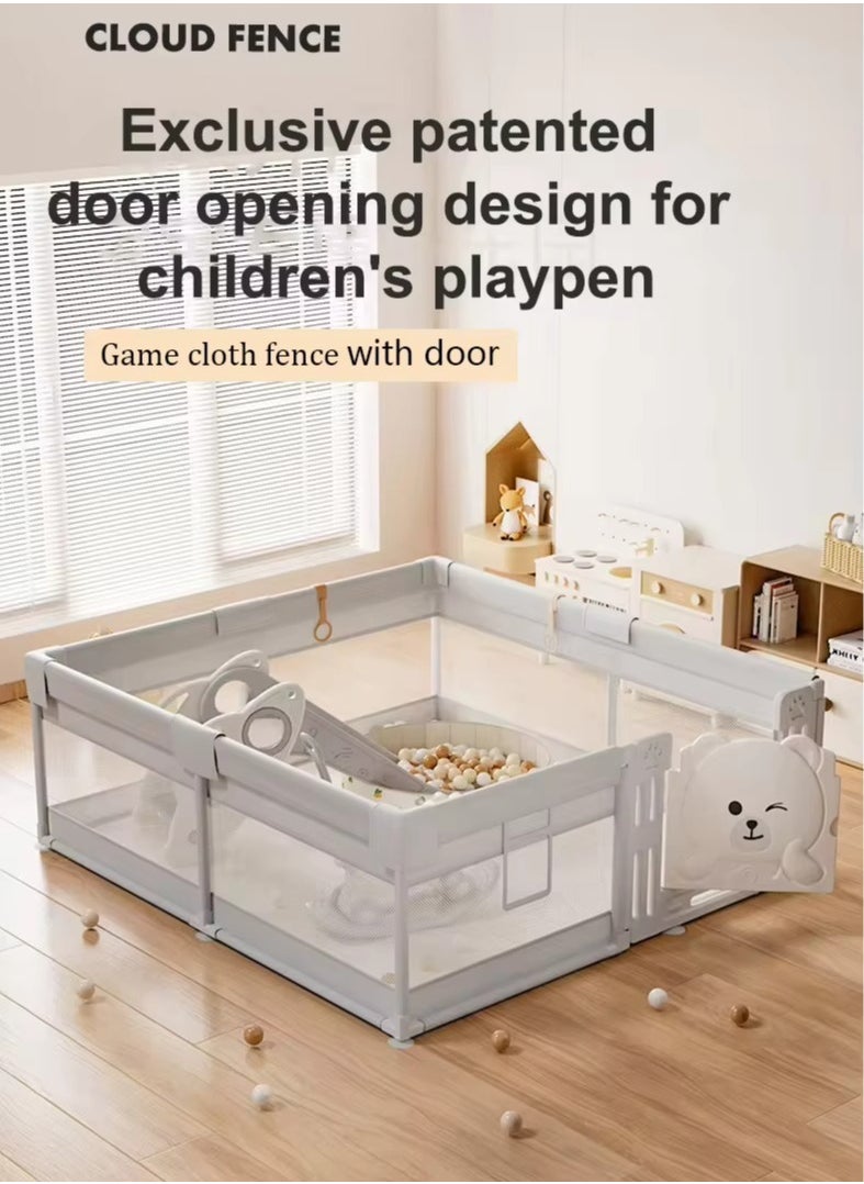 Baby Playpen with Playmat- Safe Sturdy Anti-Slip No Gaps Play Yard for Floor Baby Toddler Infant Child baby fences