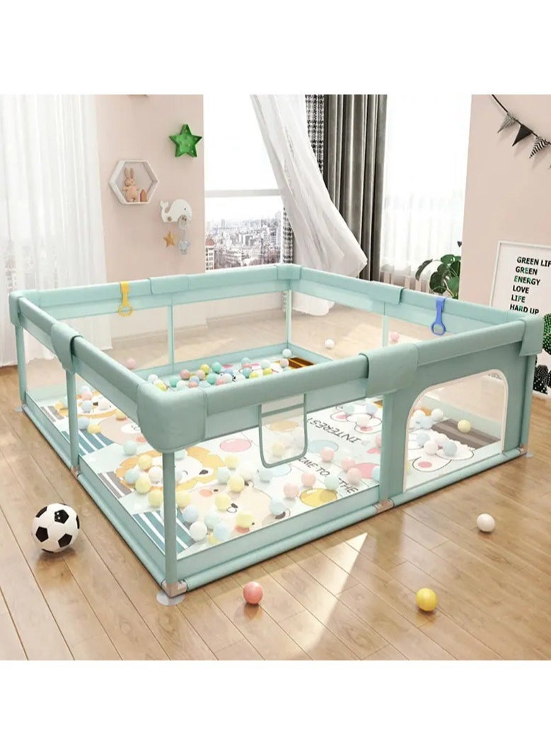 Baby Playpen with Playmat- Safe Sturdy Anti-Slip No Gaps Play Yard for Floor Baby Toddler Infant Child baby fences