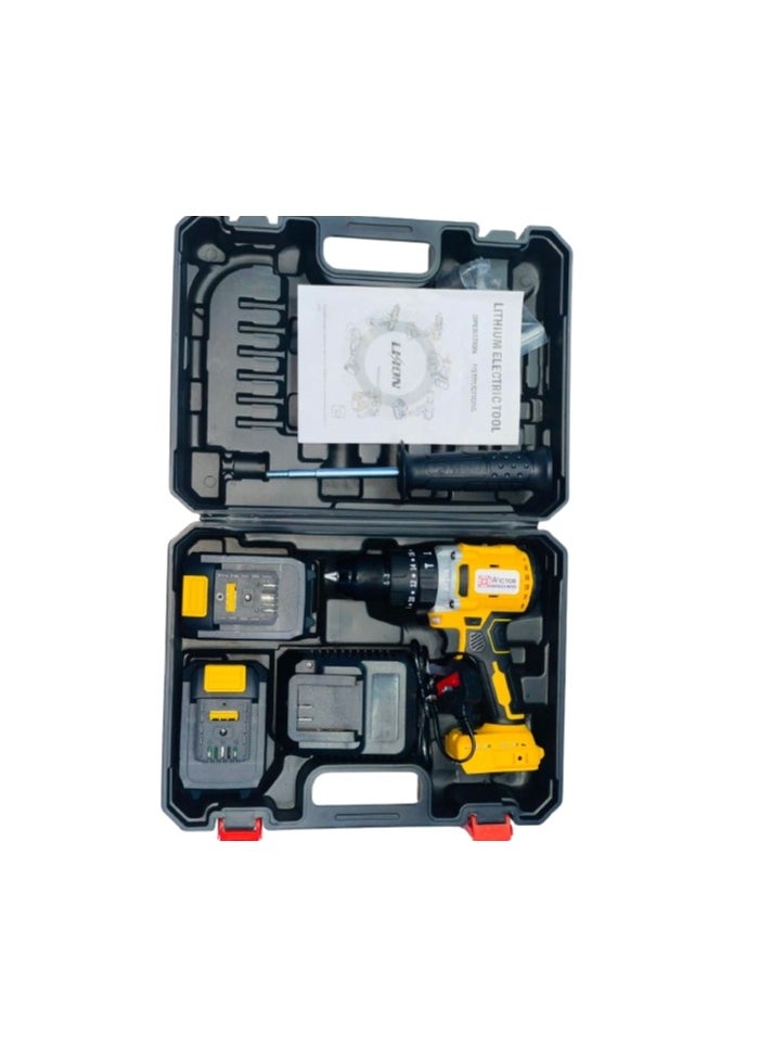 Lithium Electric 21V Power Tools Hand Drill Machine Electric Cordless Drill Price Screwdriver Battery Impact Drill Set.