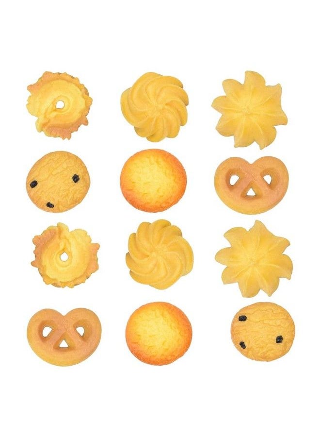 12Pcs Artificial Biscuits Fake Cookies Simulation Realistic Dessert Crackers For Home Kitchen Decor Display Props Model