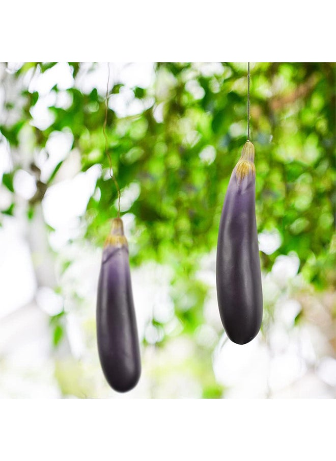 3 PCS Artificial Eggplants Simulation Eggplants Fake Vegetable Home Kitchen Decoration Photo Props Desk Ornament